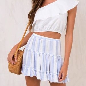 NWT Princess Polly blue/white mini skirt size 12